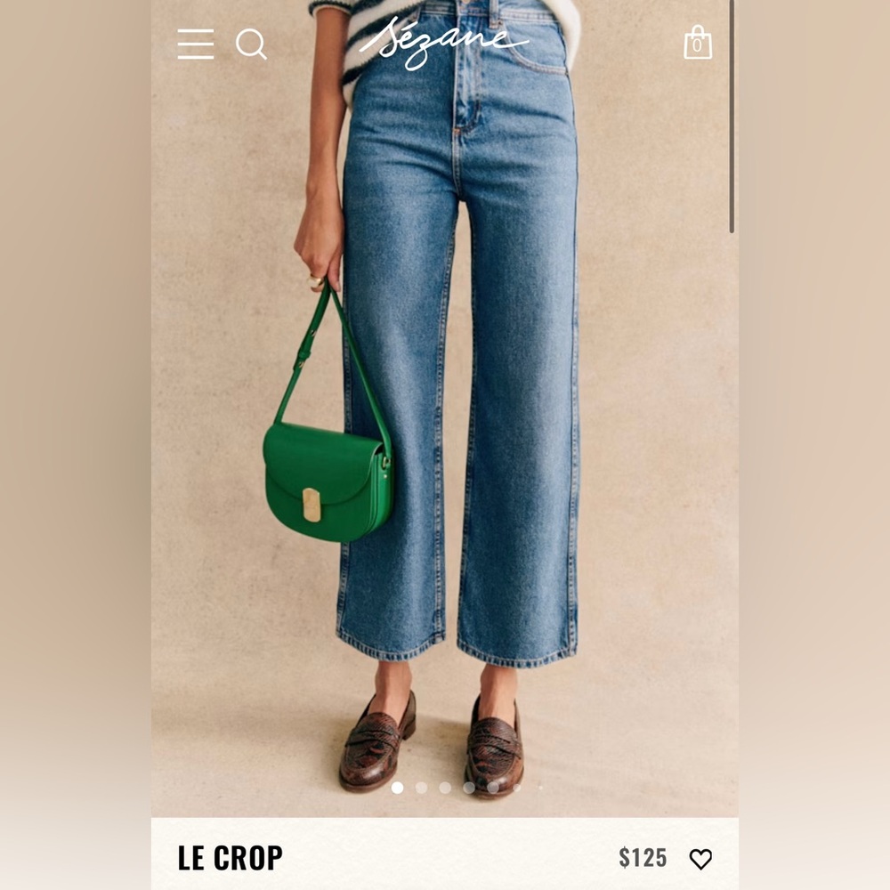 Sézane Le Crop Denim BNWT